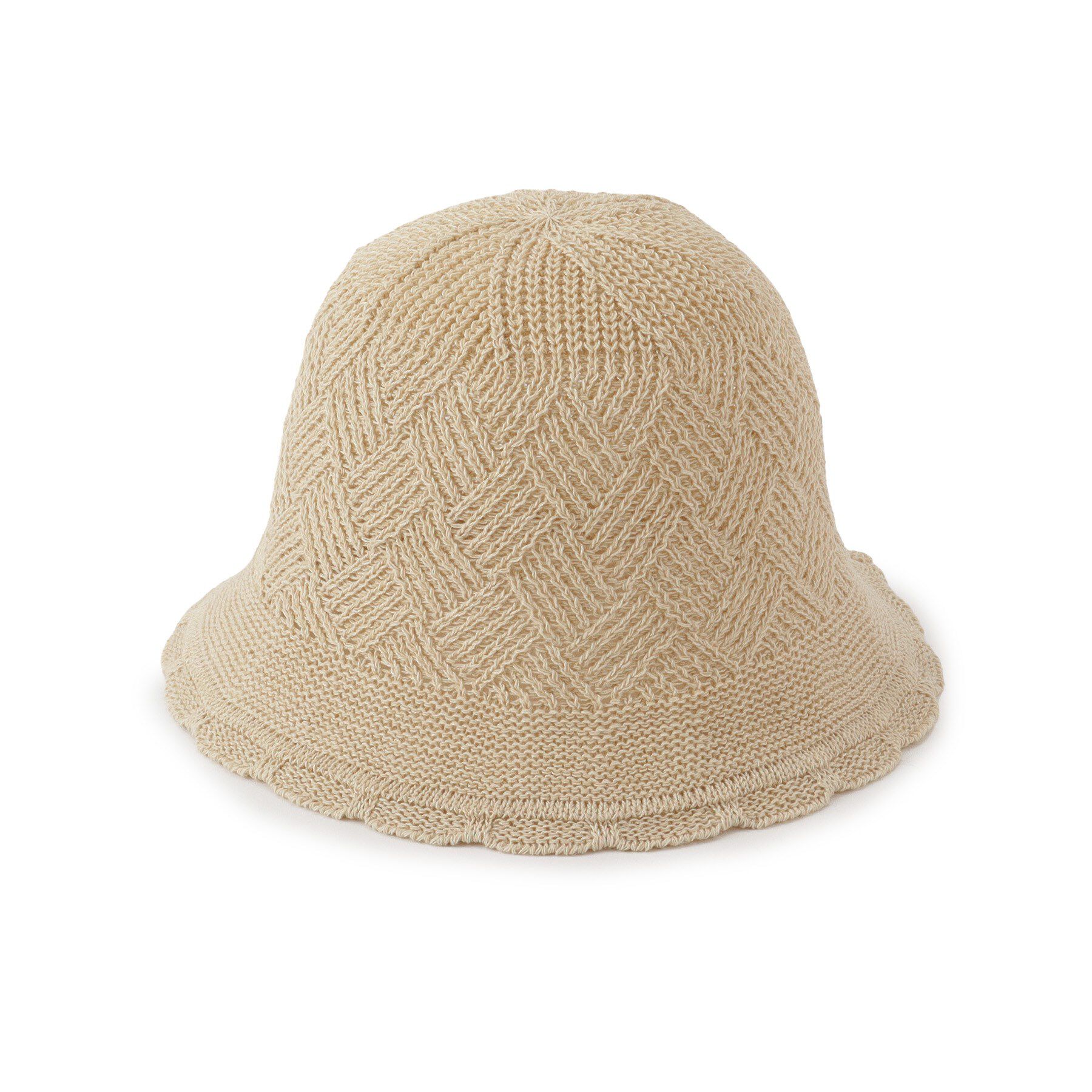 ITS&rsquo;DEMO「【手洗い可】麻混クロス編みハット」|ハット|ライトベージュ(05