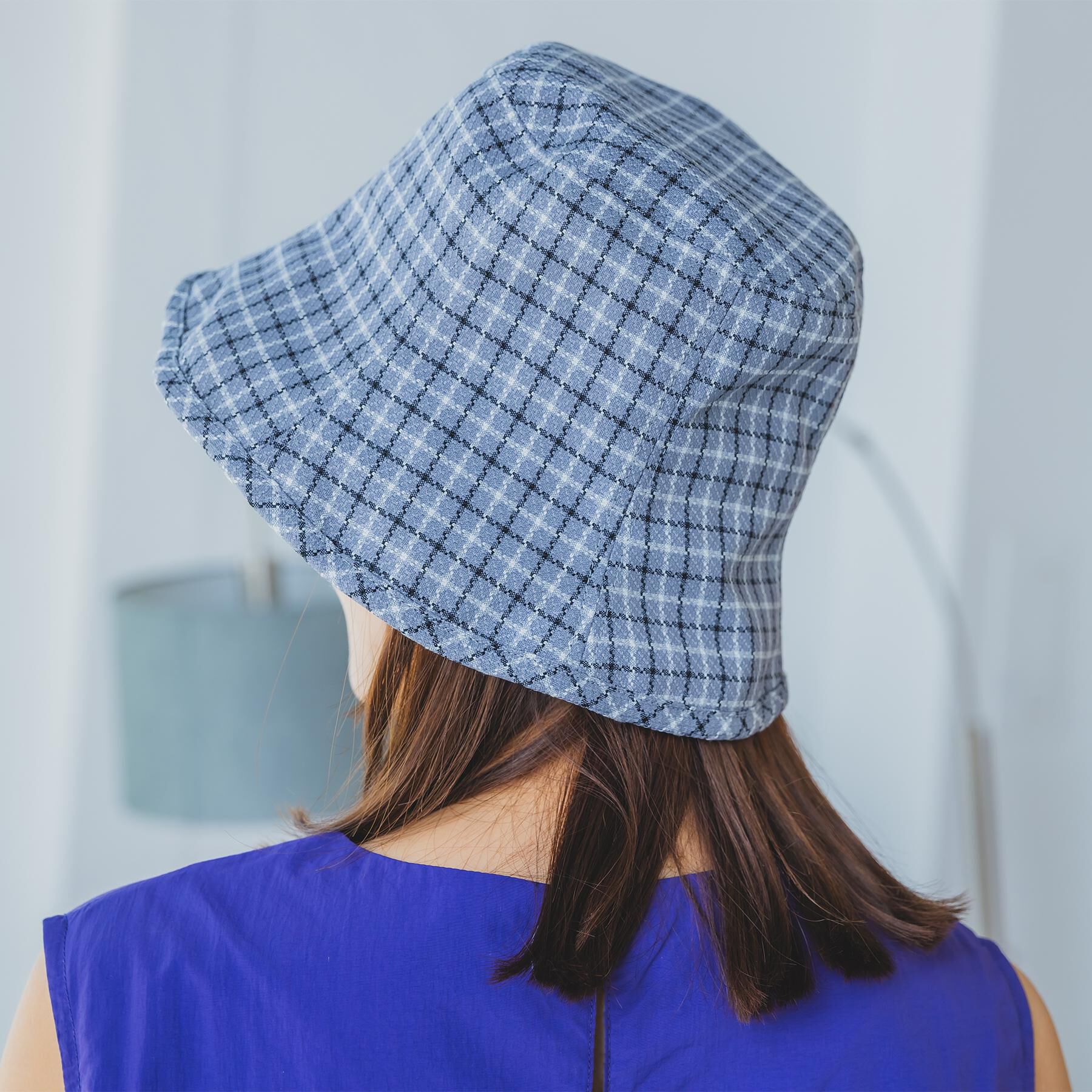 ITS&rsquo;DEMO「【サイズ調整可／手洗い可】サマーチェックチューリップハット」|ハット|