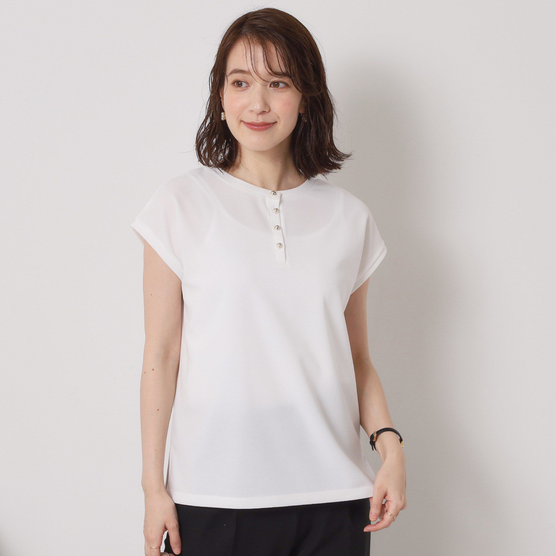 ITS&rsquo;DEMO「【接触冷感／洗濯機OK】カットジョーゼット2wayトップス」|シャツ・ブラウス|