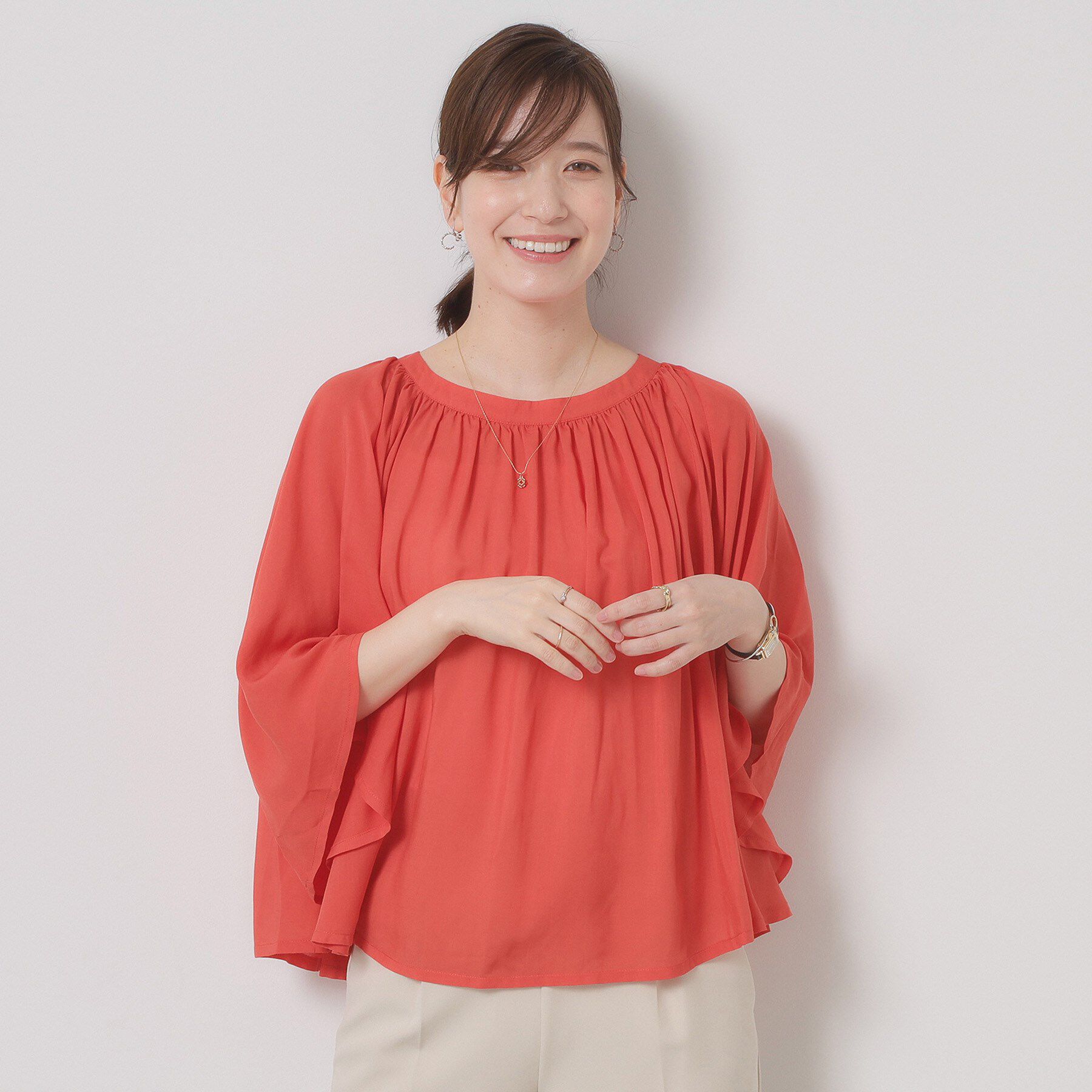 ITS&rsquo;DEMO「【手洗い可】フレア袖ブラウス」|シャツ・ブラウス|