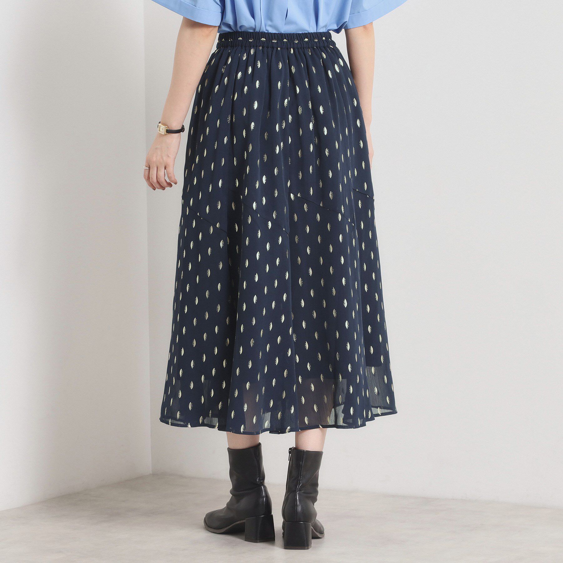 ITS&rsquo;DEMO「【手洗い可／ウエストゴム】箔プリントフレアスカート」|スカート|