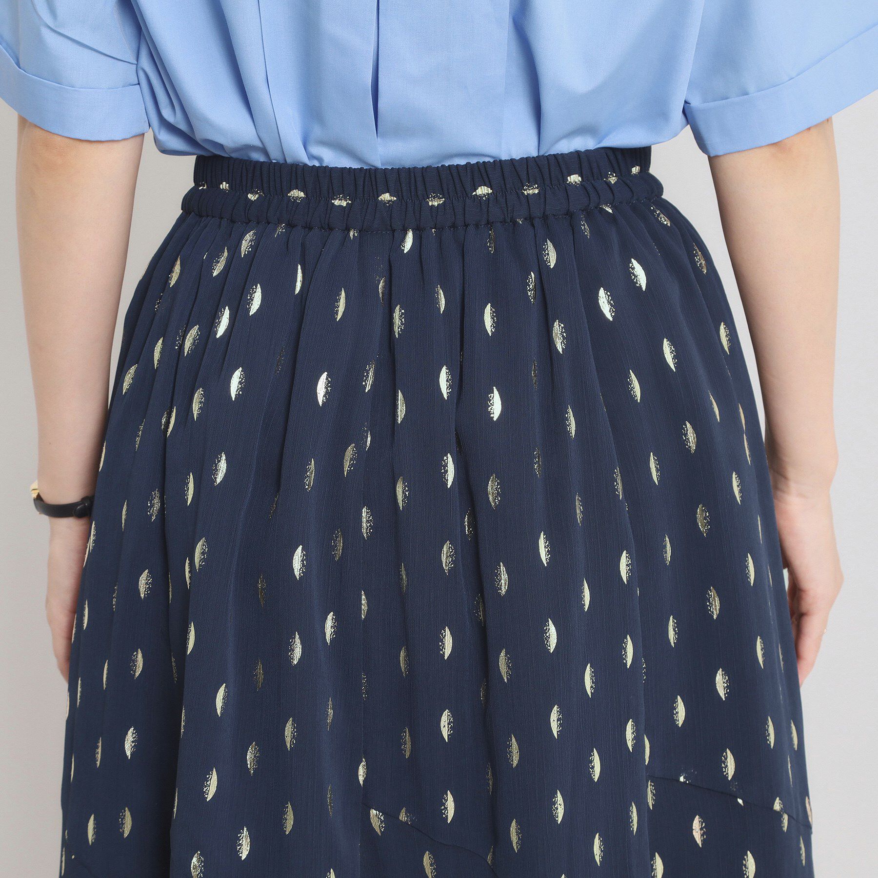 ITS&rsquo;DEMO「【手洗い可／ウエストゴム】箔プリントフレアスカート」|スカート|