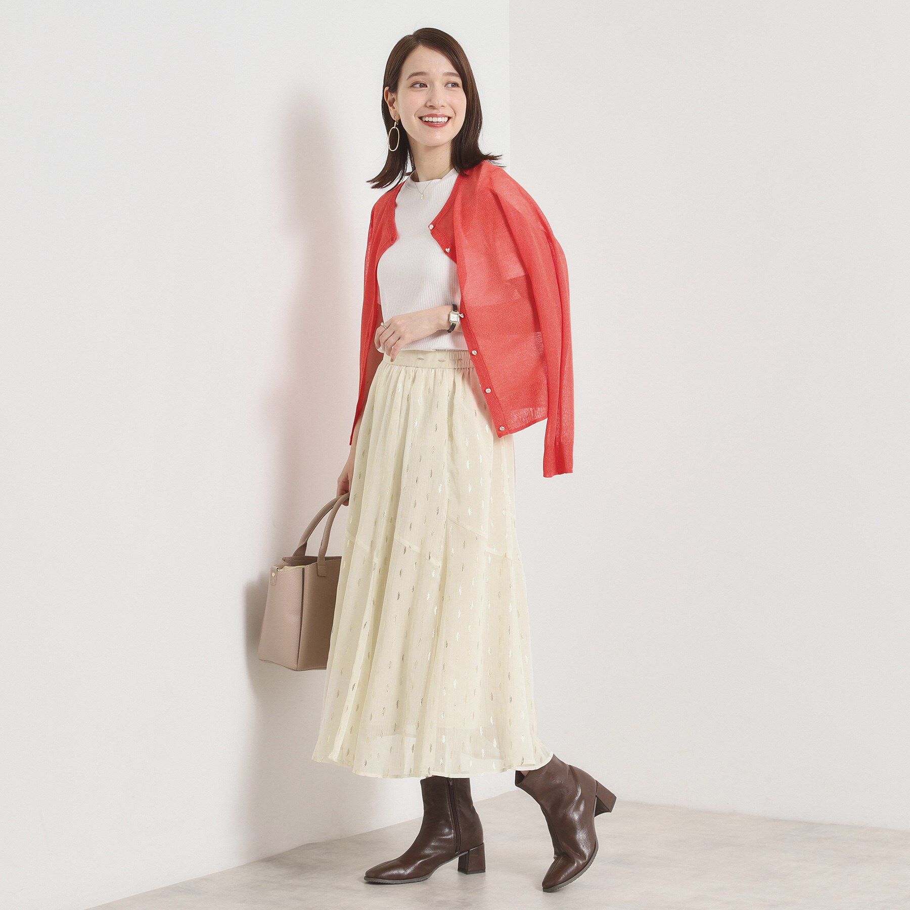 ITS&rsquo;DEMO「【手洗い可／ウエストゴム】箔プリントフレアスカート」|スカート|