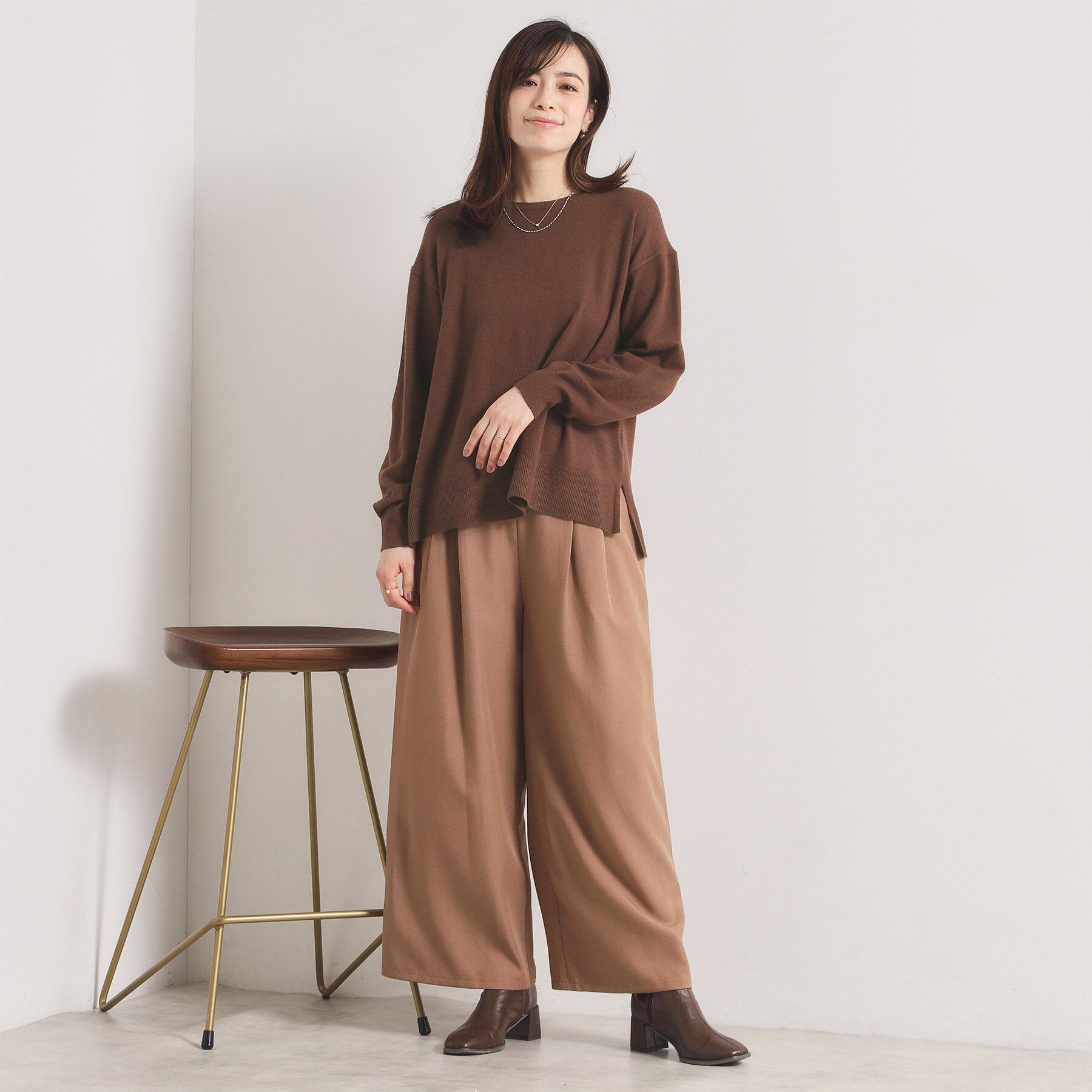 ITS&rsquo;DEMO「【静電気防止／手洗い可】クリーミータッチクルーネックニット」|ニット・セーター|