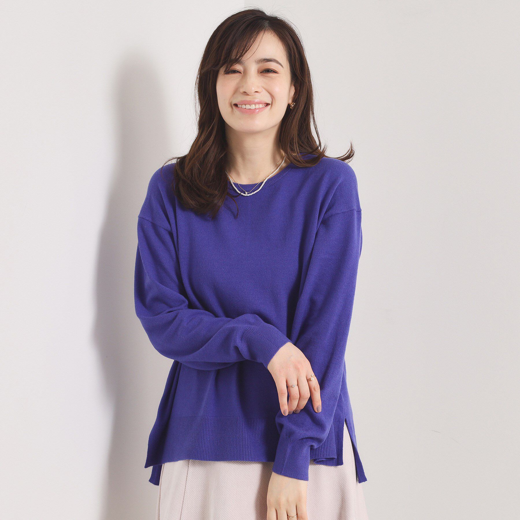 ITS&rsquo;DEMO「【静電気防止／手洗い可】クリーミータッチクルーネックニット」|ニット・セーター|