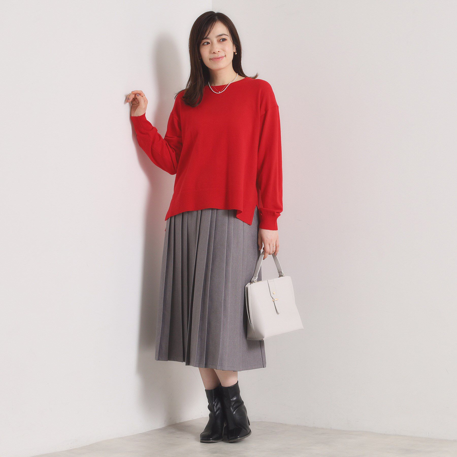 ITS&rsquo;DEMO「【静電気防止／手洗い可】クリーミータッチクルーネックニット」|ニット・セーター|