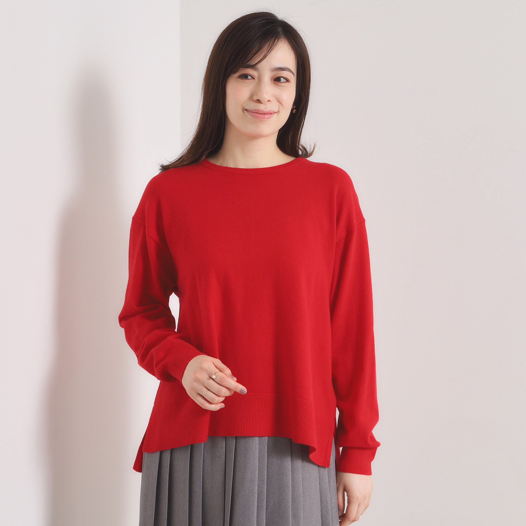 ITS&rsquo;DEMO「【静電気防止／手洗い可】クリーミータッチクルーネックニット」|ニット・セーター|