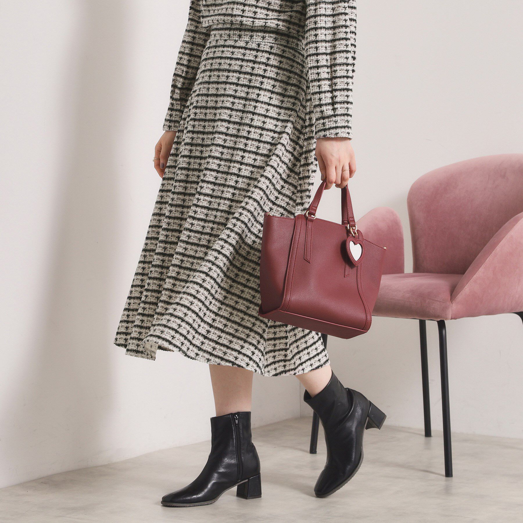 ITS&rsquo;DEMO「【手洗い可／セットアップ可】ツイード風プリントスカート」|スカート|