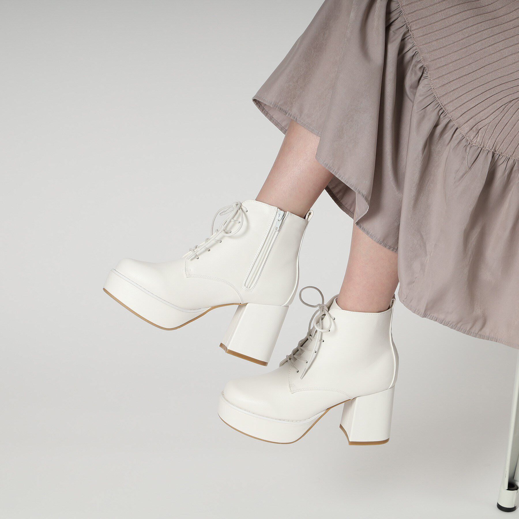 csT&P「厚底レースアップブーツ」|ショートブーツ|