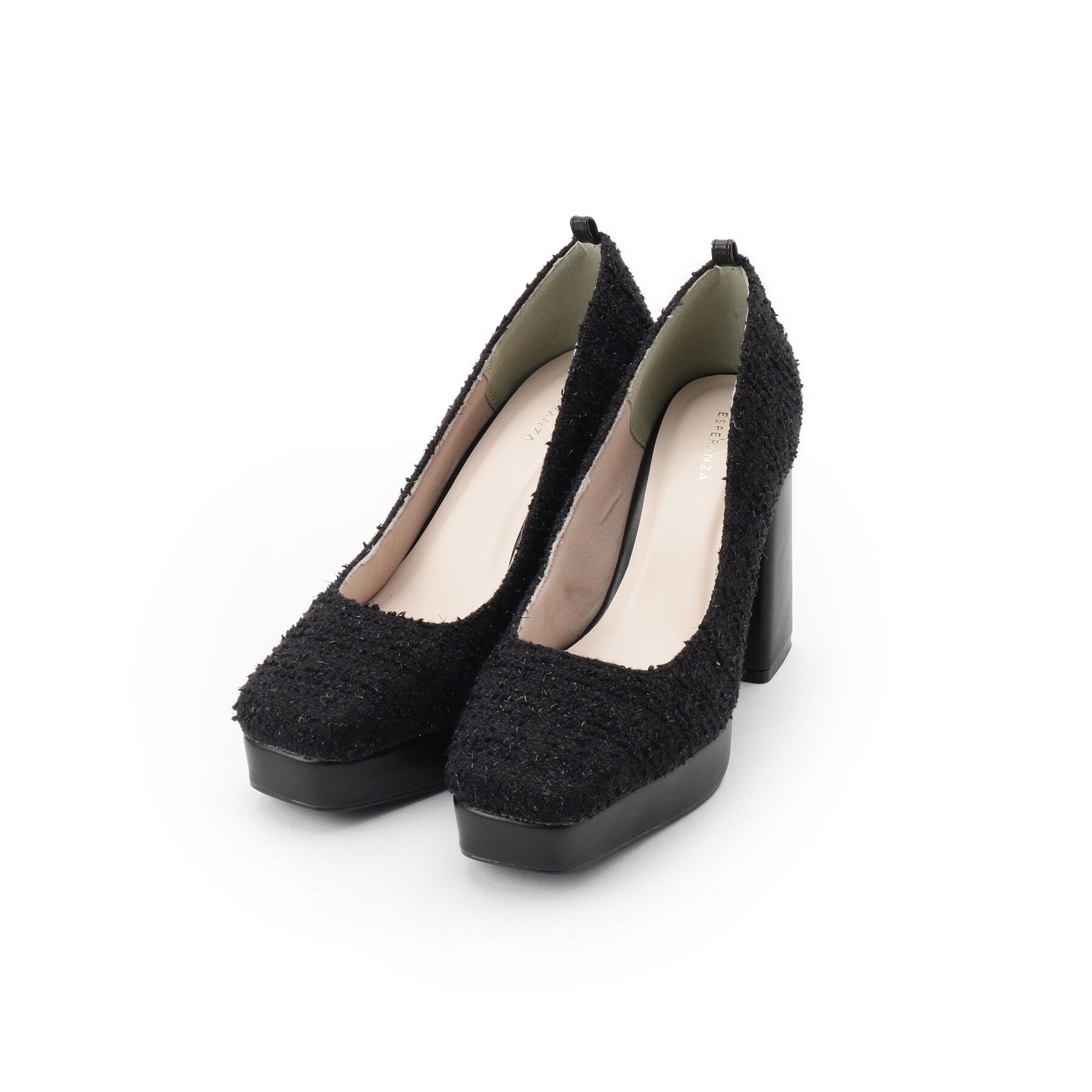 ESPERANZA「スクエアトゥダブルストラップ厚底パンプス 結婚式二次会 パーティー 25SS」|パンプス|