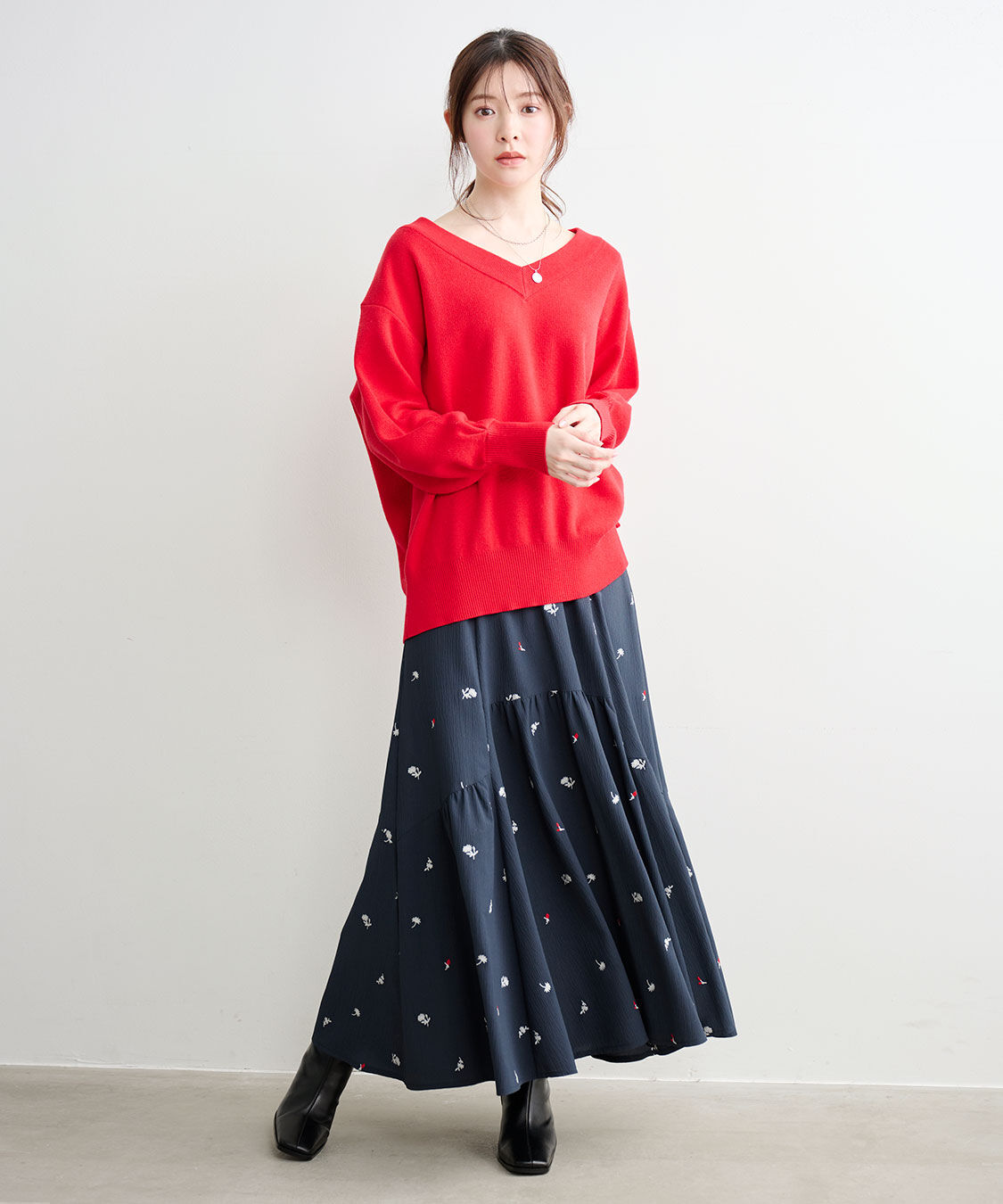 COCO DEAL「ドロストVネックニット」|ニット・セーター|