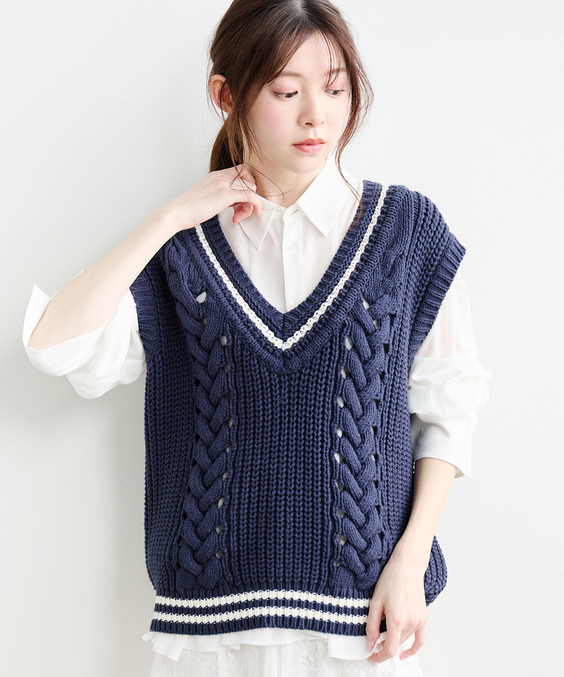 COCO DEAL「チルデンニットベスト」|ニット・セーター|