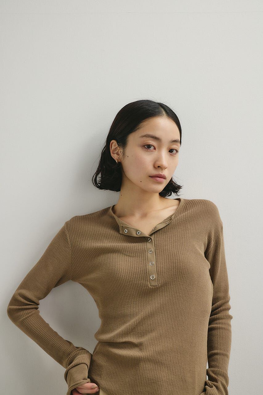 STYLEMIXER「ヘンリーネックシアーニット」|ニット・セーター|