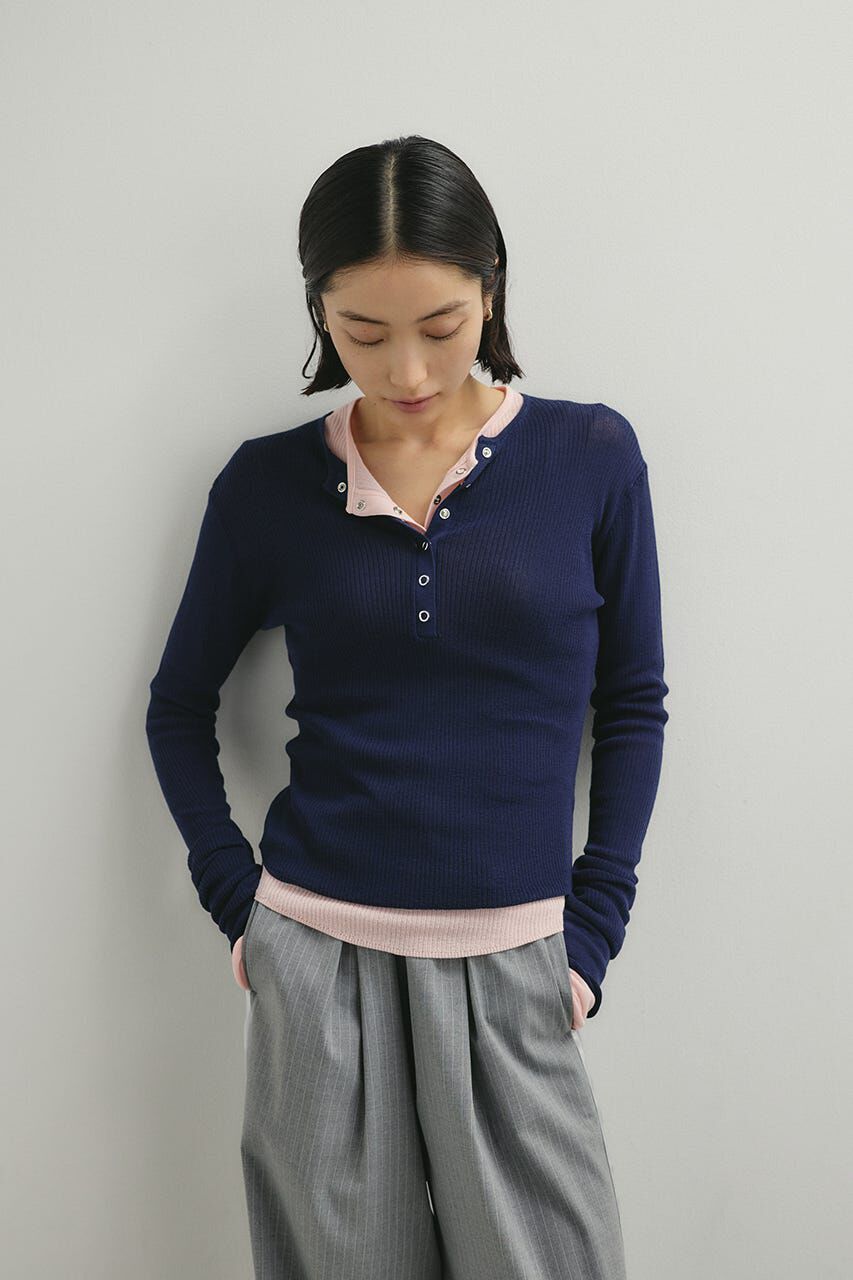 STYLEMIXER「ヘンリーネックシアーニット」|ニット・セーター|