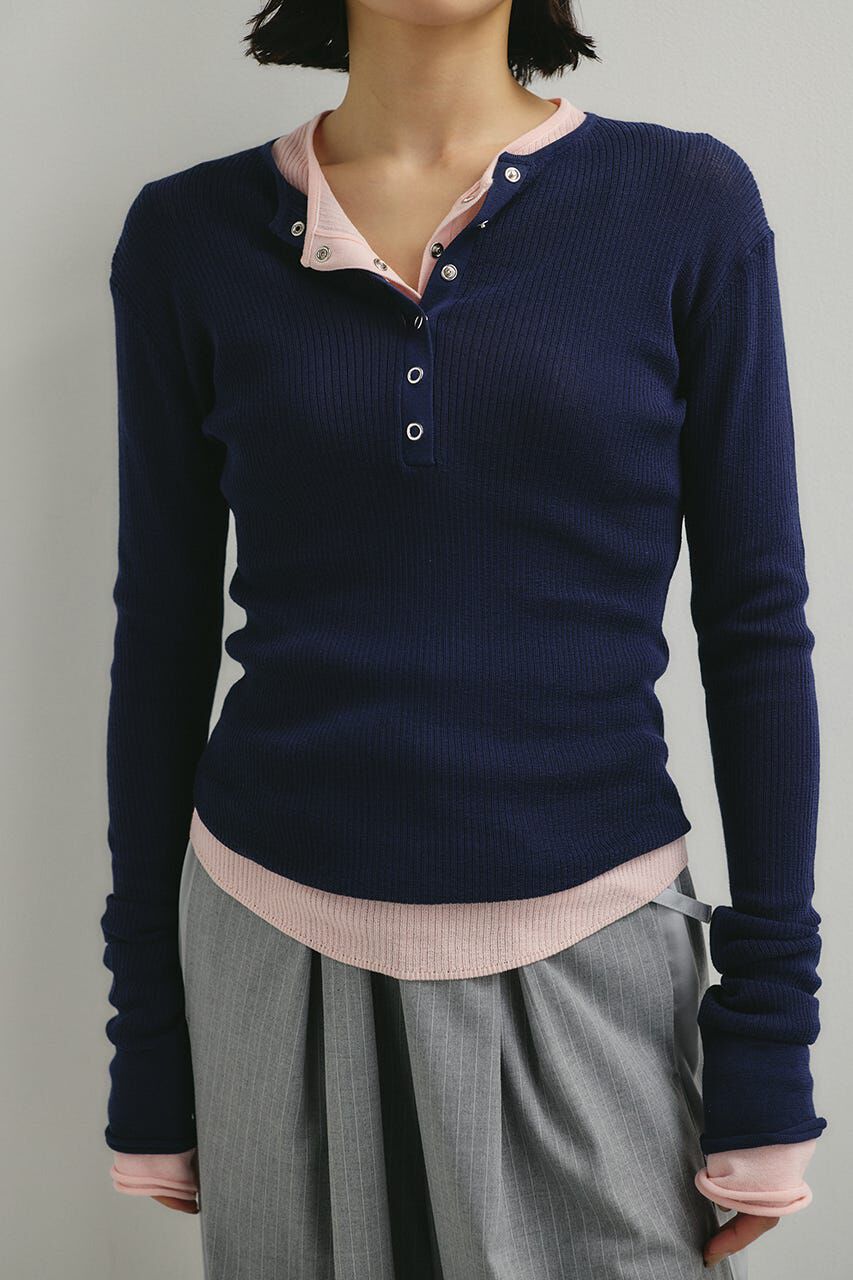 STYLEMIXER「ヘンリーネックシアーニット」|ニット・セーター|