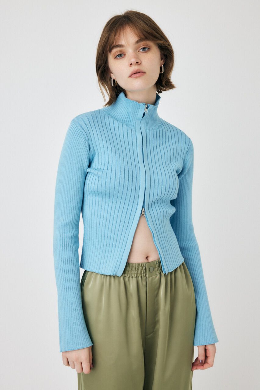 MOUSSY「ZIP UP LS KNIT シャツ」|ニット・セーター|
