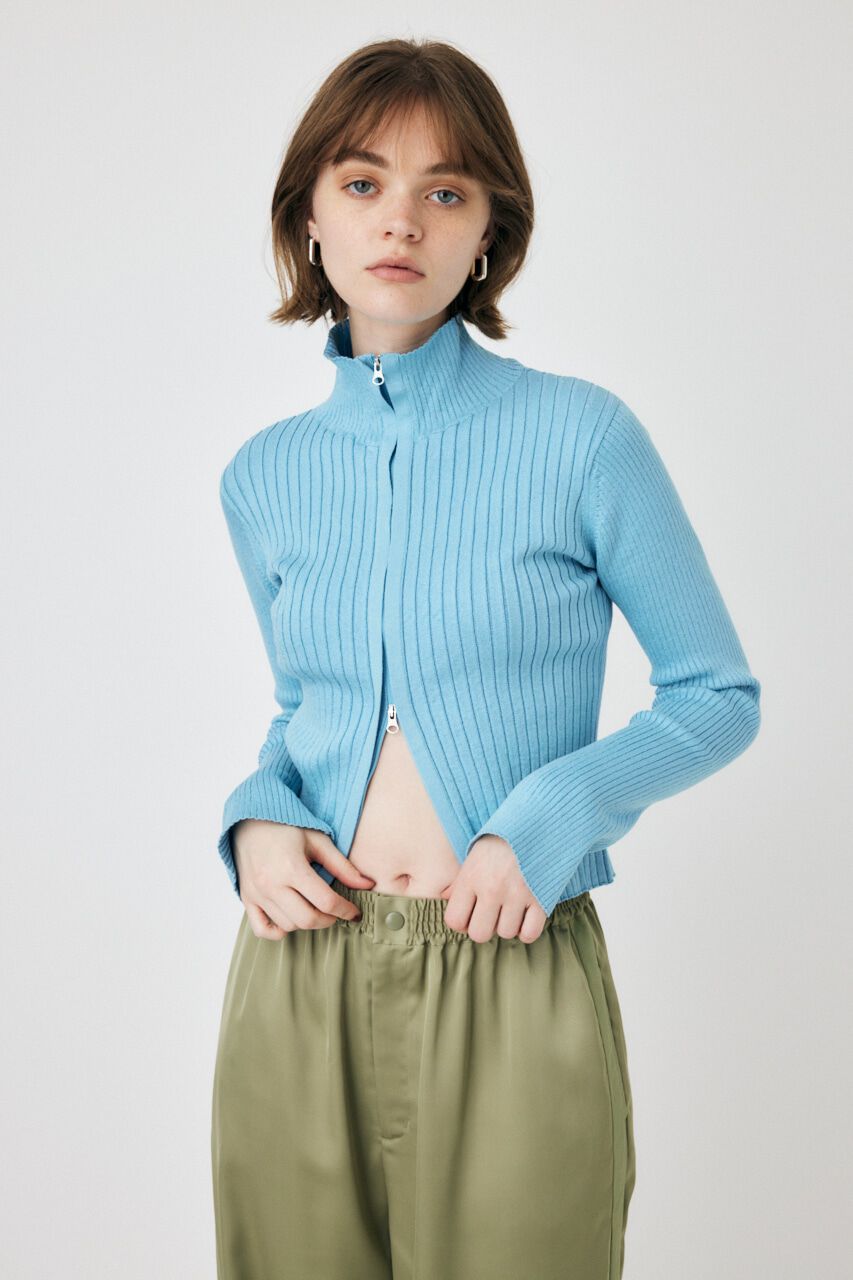 MOUSSY「ZIP UP LS KNIT シャツ」|ニット・セーター|