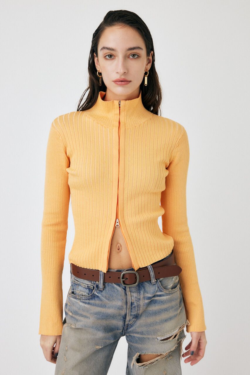 MOUSSY「ZIP UP LS KNIT シャツ」|ニット・セーター|