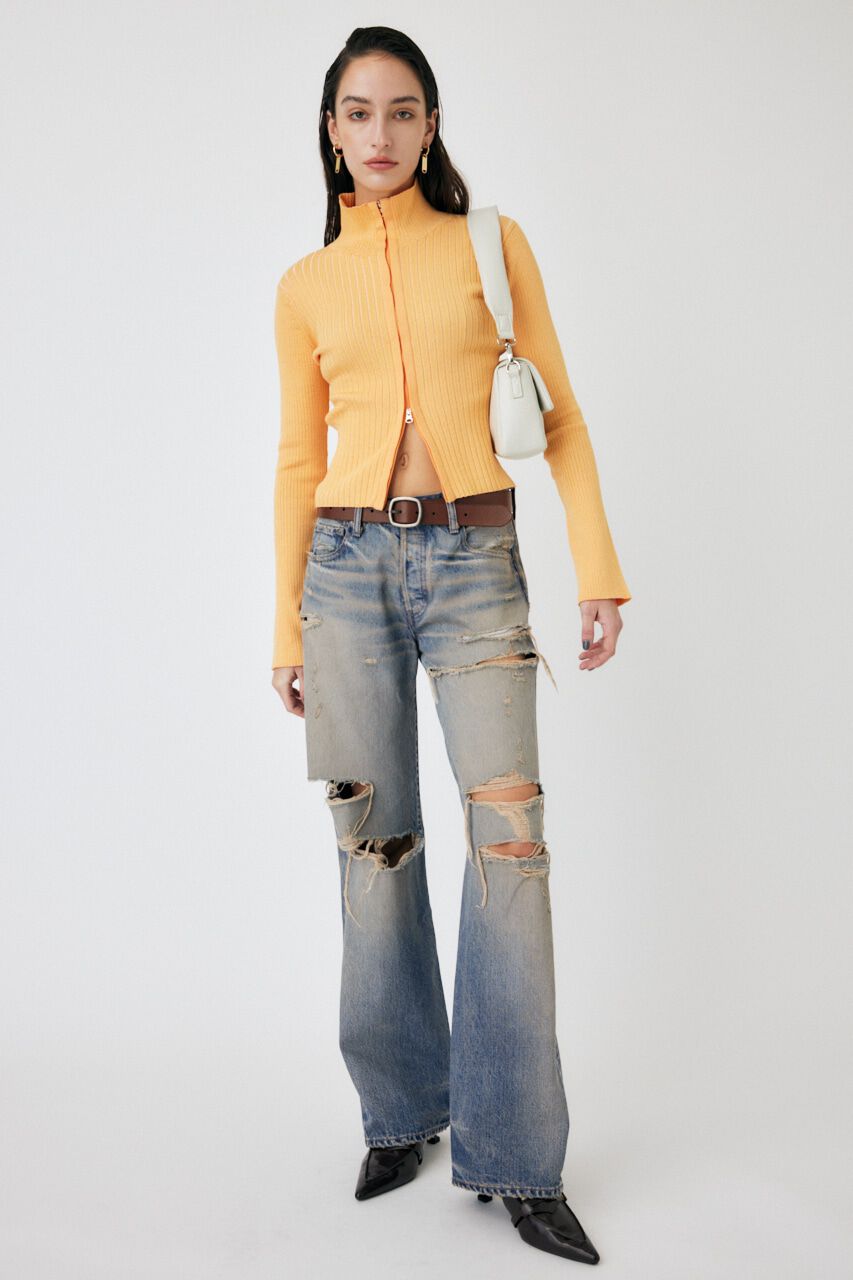 MOUSSY「ZIP UP LS KNIT シャツ」|ニット・セーター|
