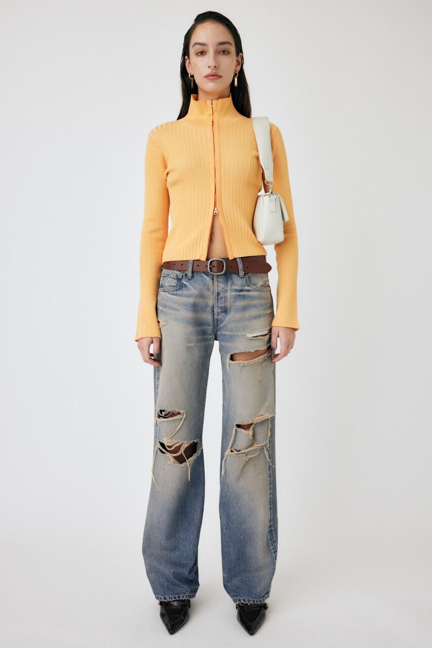 MOUSSY「ZIP UP LS KNIT シャツ」|ニット・セーター|