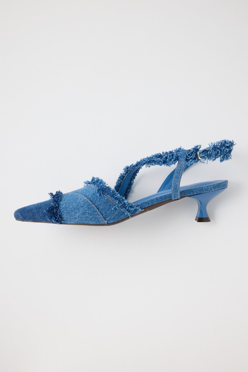 MOUSSY「REMAKE DENIM POINTY HEEL パンプス」|スリッポン|