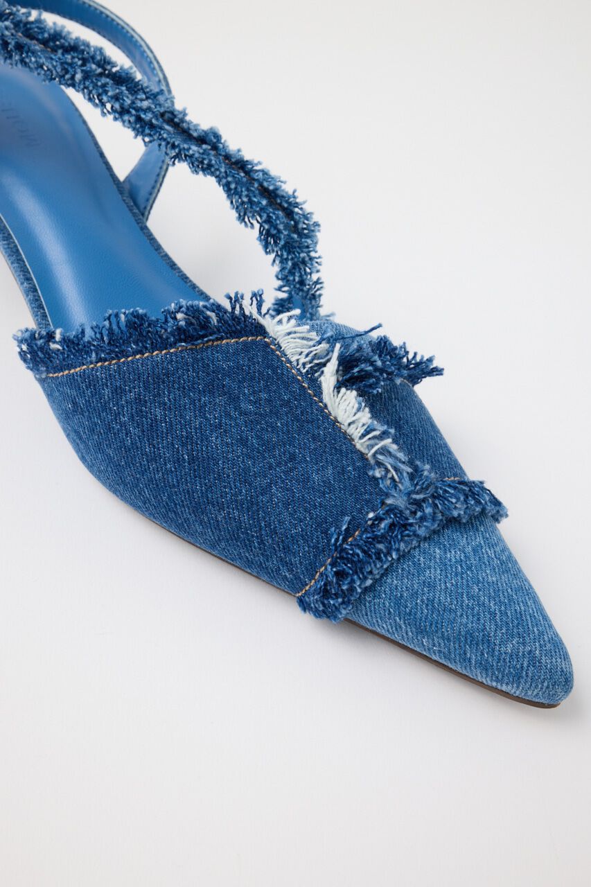 MOUSSY「REMAKE DENIM POINTY HEEL パンプス」|スリッポン|