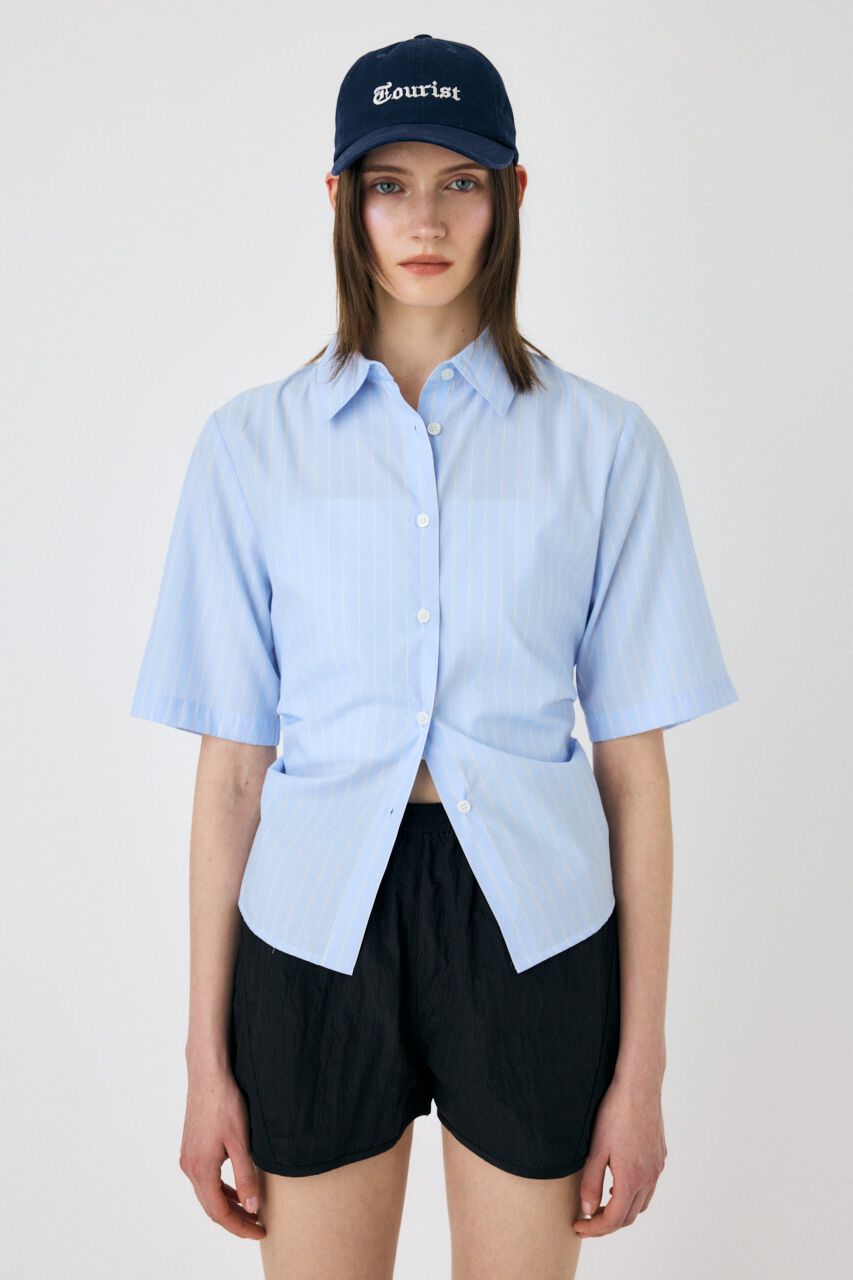 MOUSSY「STRIPE BACK LACE UP シャツ」|シャツ・ブラウス|