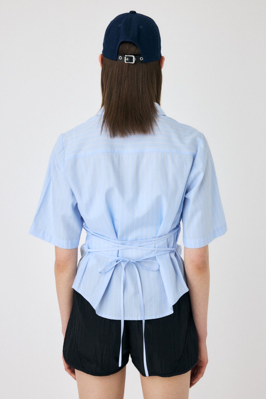 MOUSSY「STRIPE BACK LACE UP シャツ」|シャツ・ブラウス|