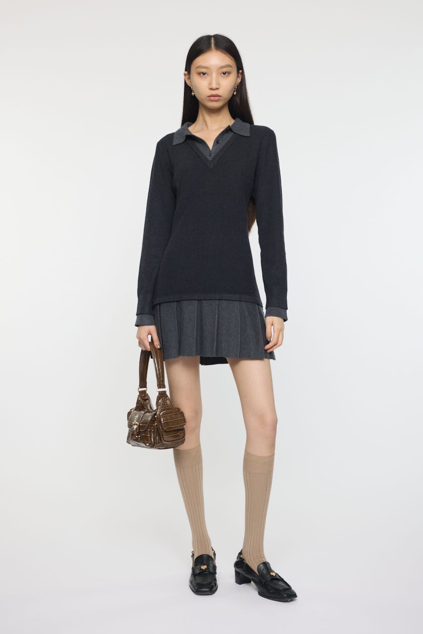 LAYERED KNIT ミニドレス（MOUSSY）｜ルミネのファッション通販