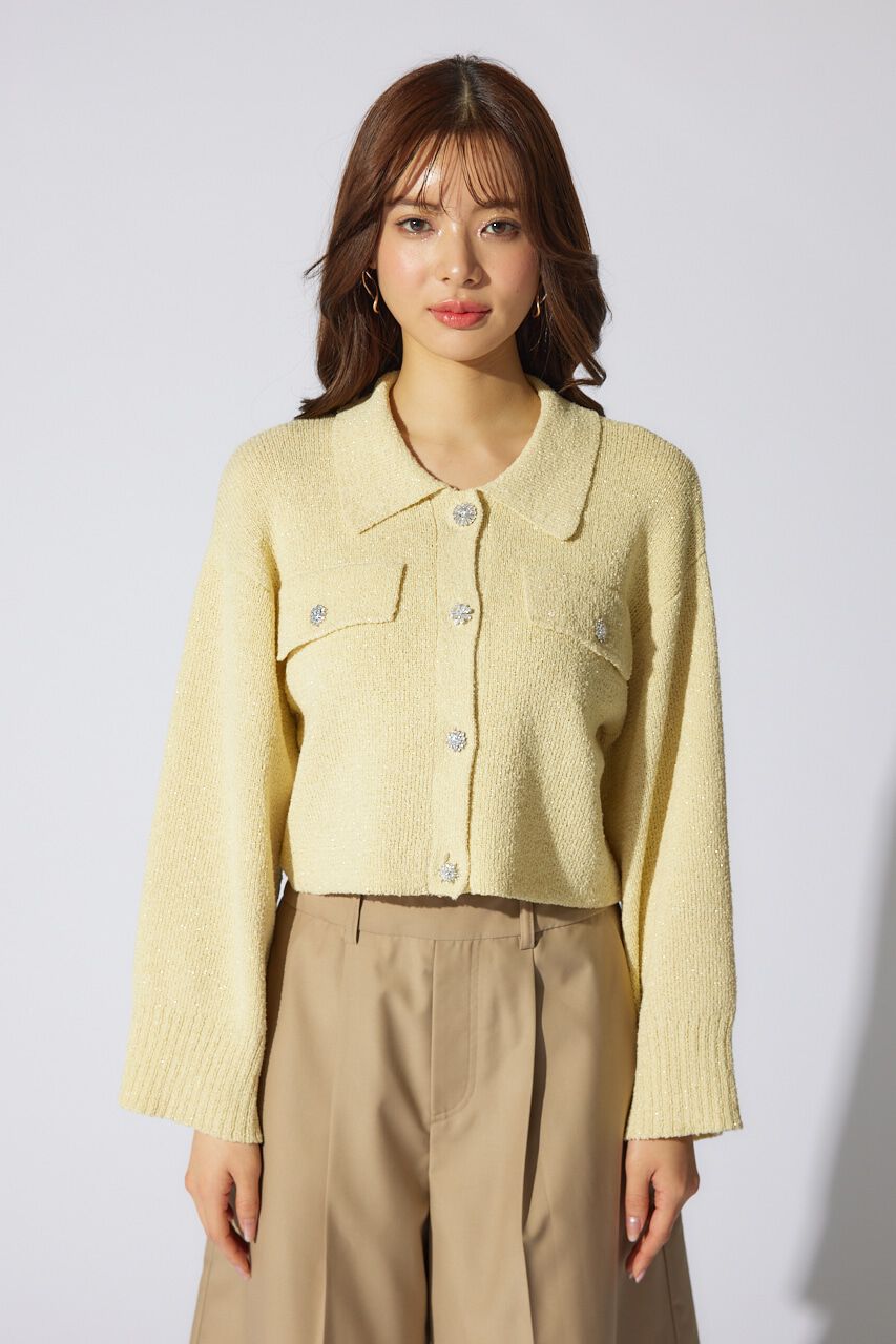 rienda「ビジューニットジャケット」|その他|