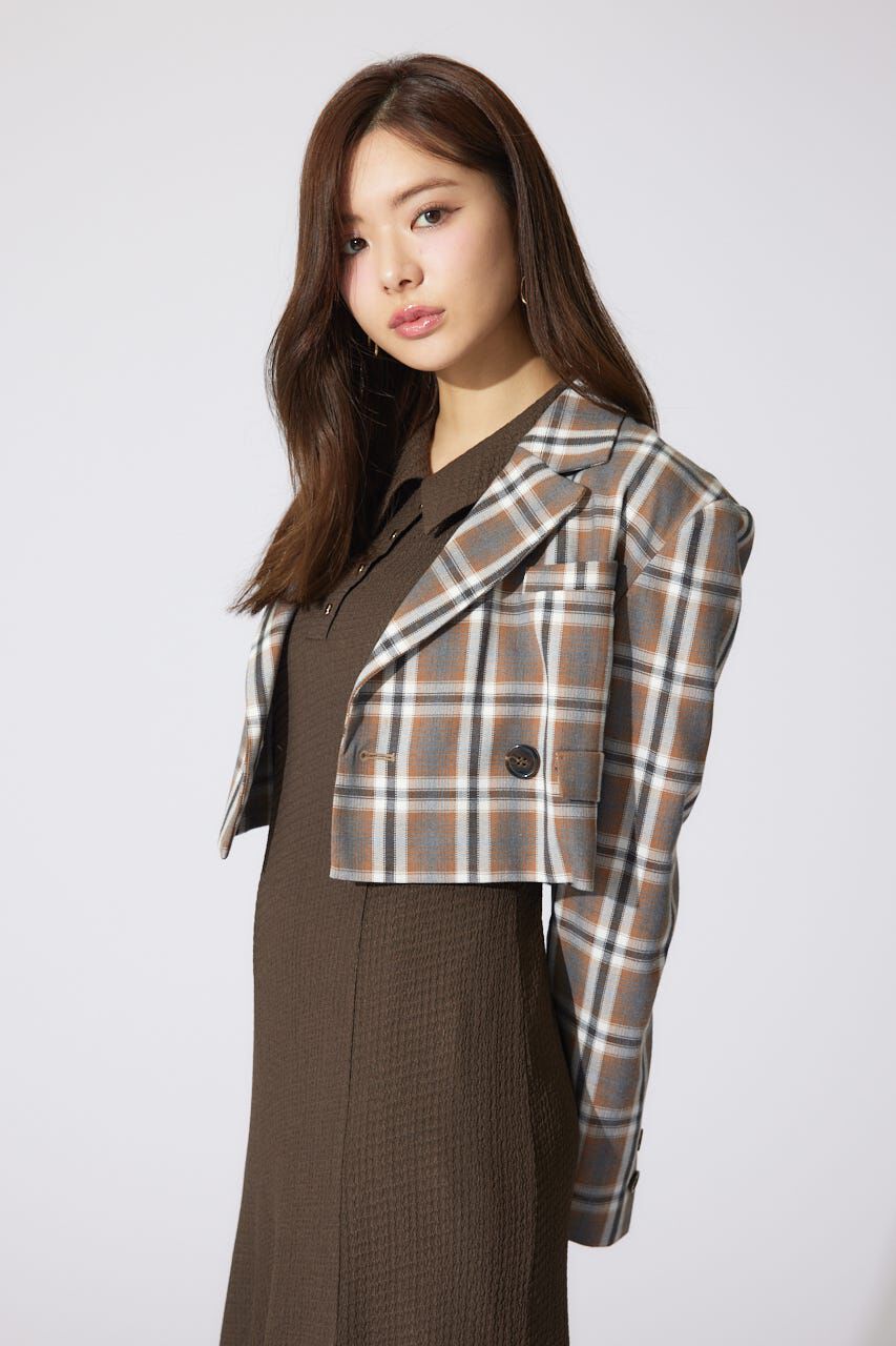 rienda「ダブルテーラードショートジャケット」|その他|BRN