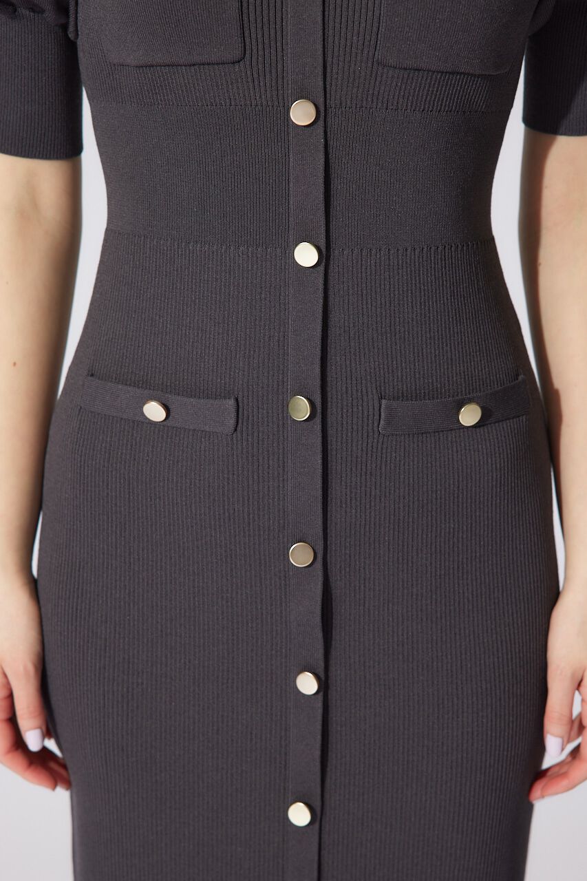 rienda「パフスリーブニットタイトワンピース」|ワンピース|