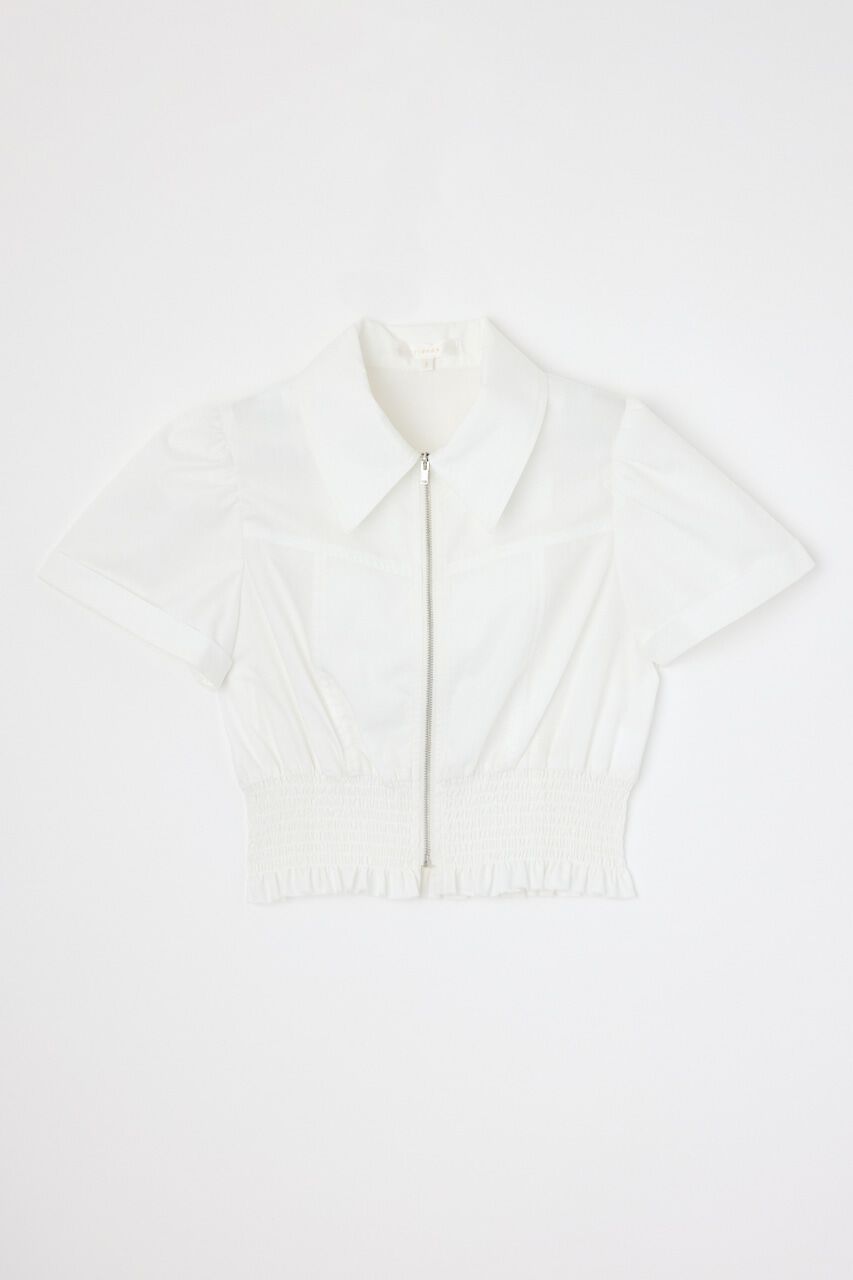 rienda「ウエストシャーリングZIPブラウス」|シャツ・ブラウス|