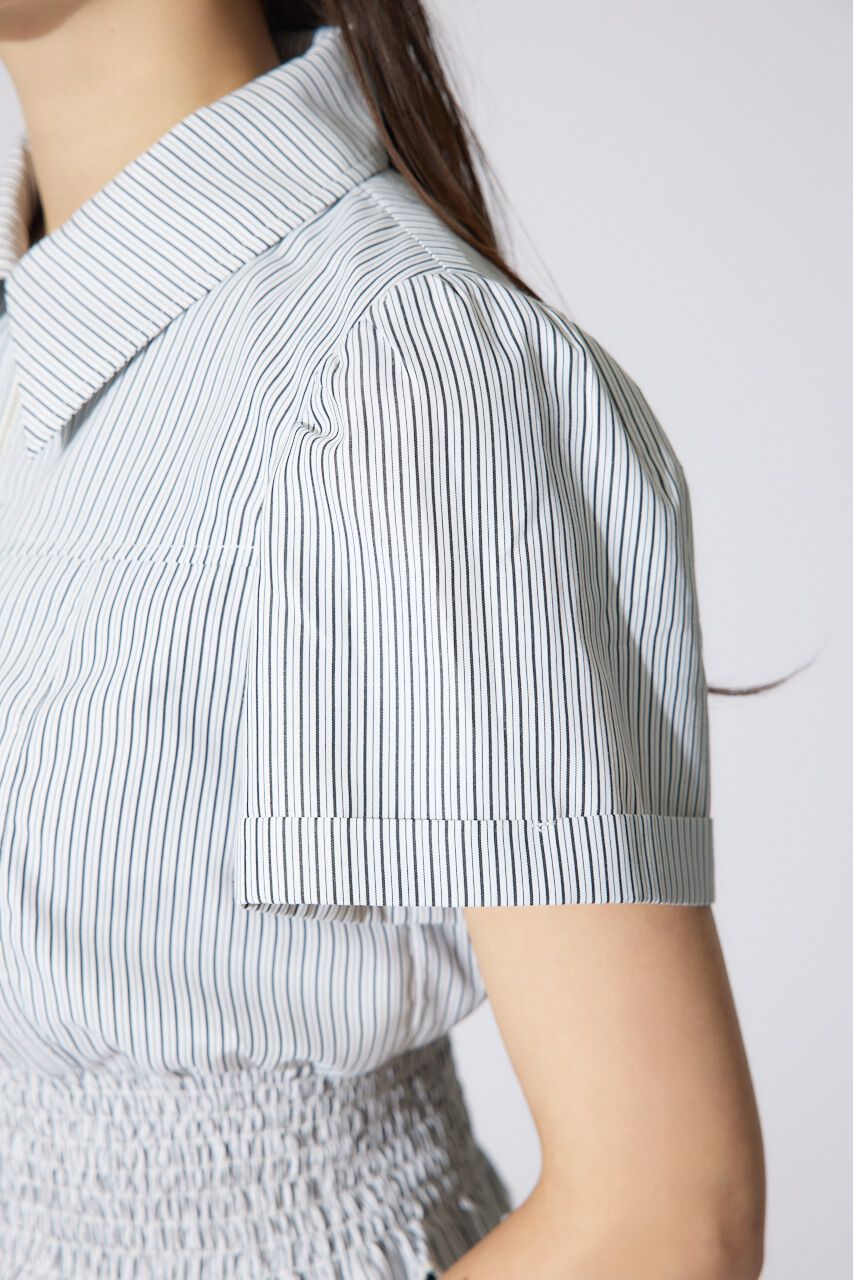 rienda「ウエストシャーリングZIPブラウス」|シャツ・ブラウス|