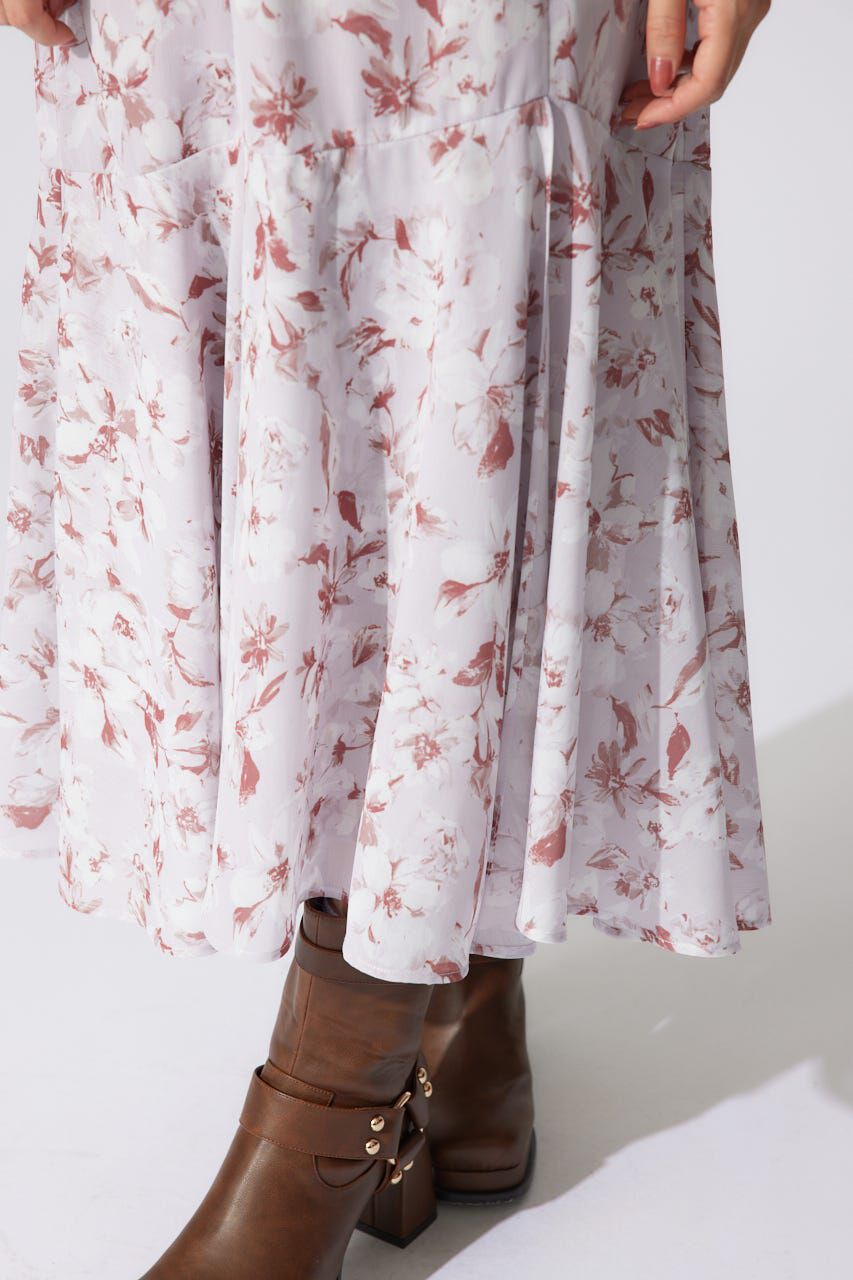 rienda「フリルフラワーロングワンピース」|ワンピース|