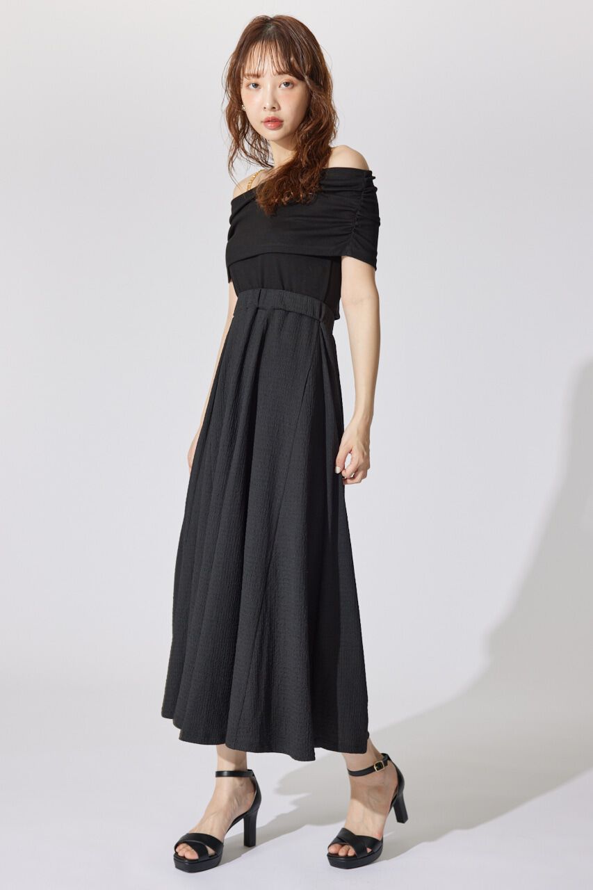 rienda「オフショルカットフレアワンピース」|ワンピース|