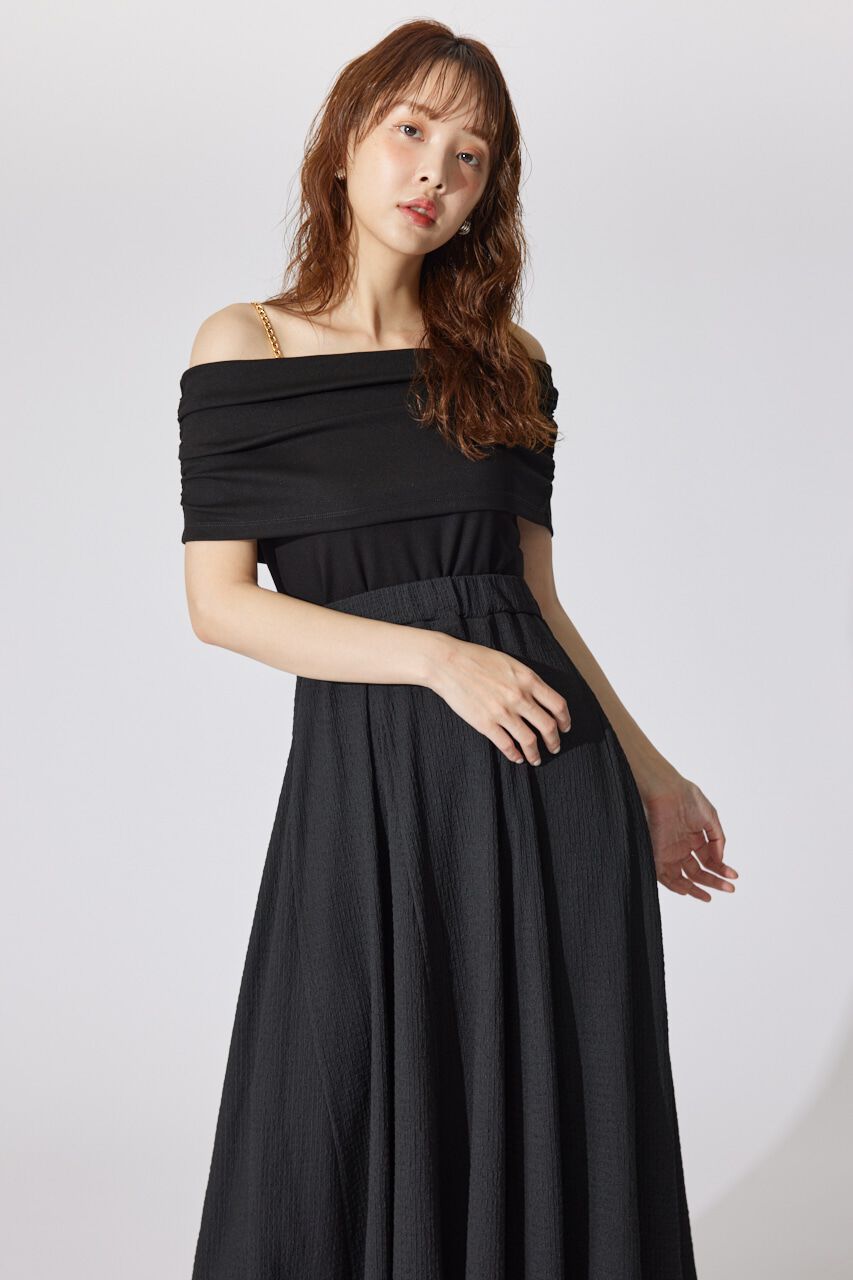 rienda「オフショルカットフレアワンピース」|ワンピース|