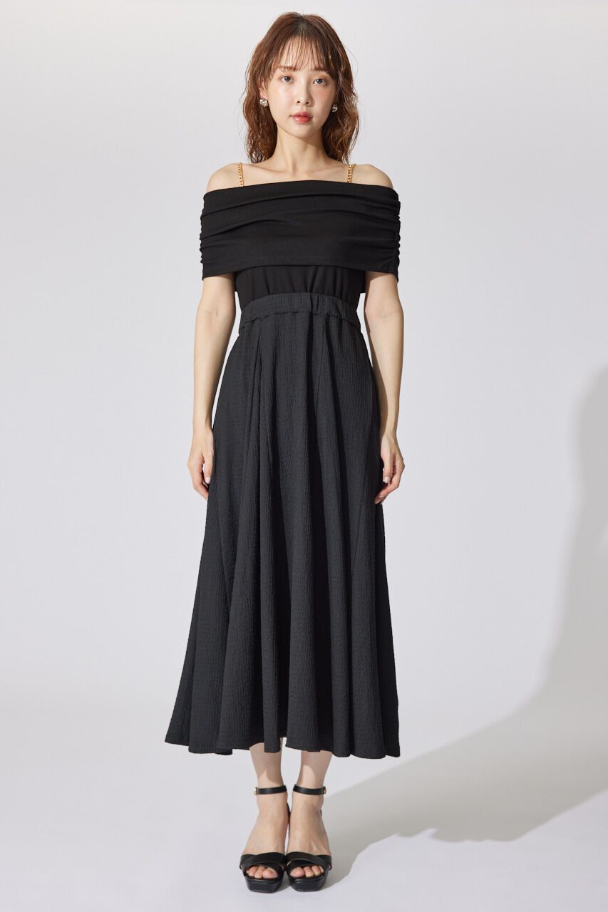 rienda「オフショルカットフレアワンピース」|ワンピース|