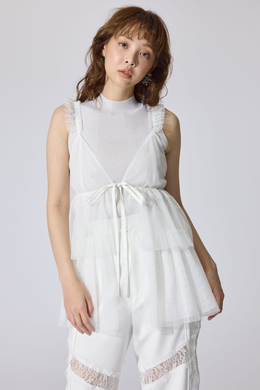 rienda「ボリュームチュールジレ」|シャツ・ブラウス|WHT