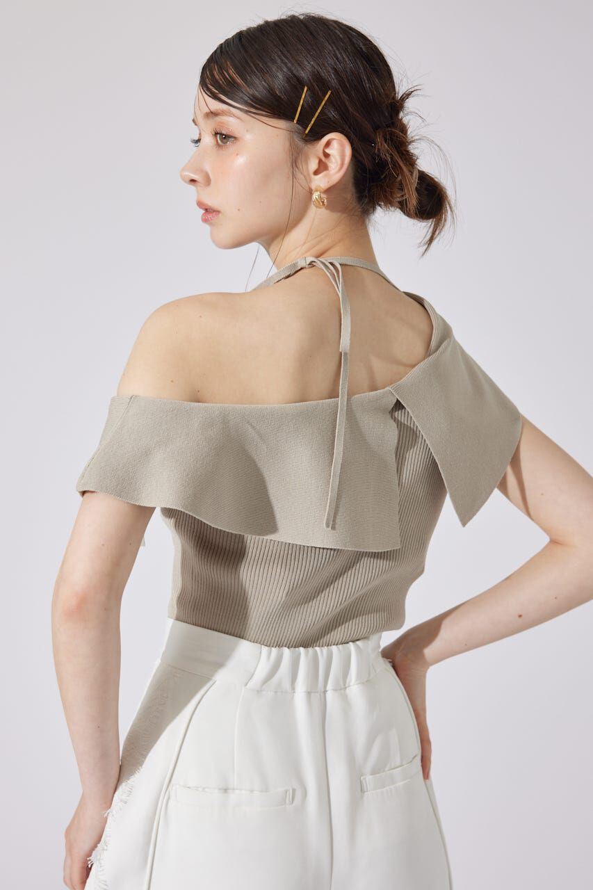 rienda「ワンショルダーニットトップス」|シャツ・ブラウス|