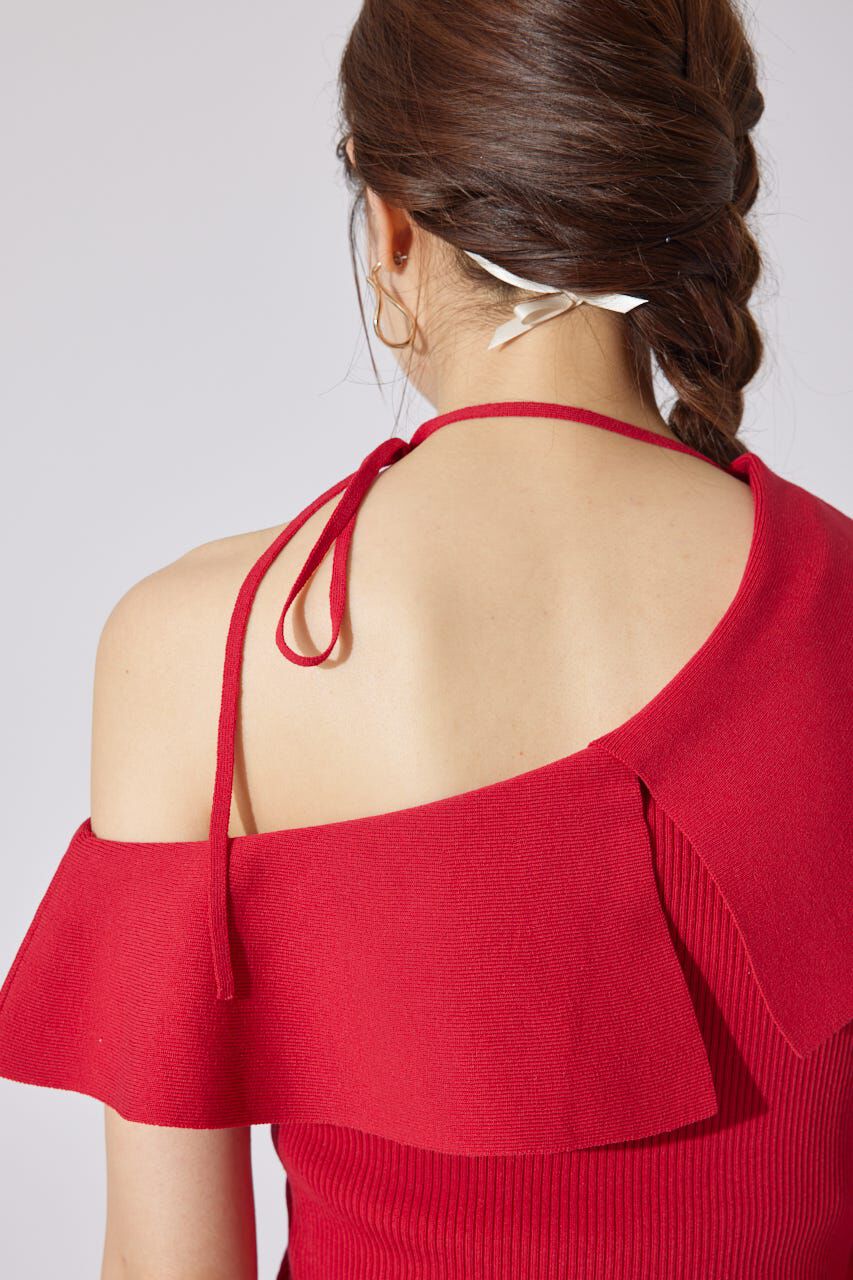 rienda「ワンショルダーニットトップス」|シャツ・ブラウス|