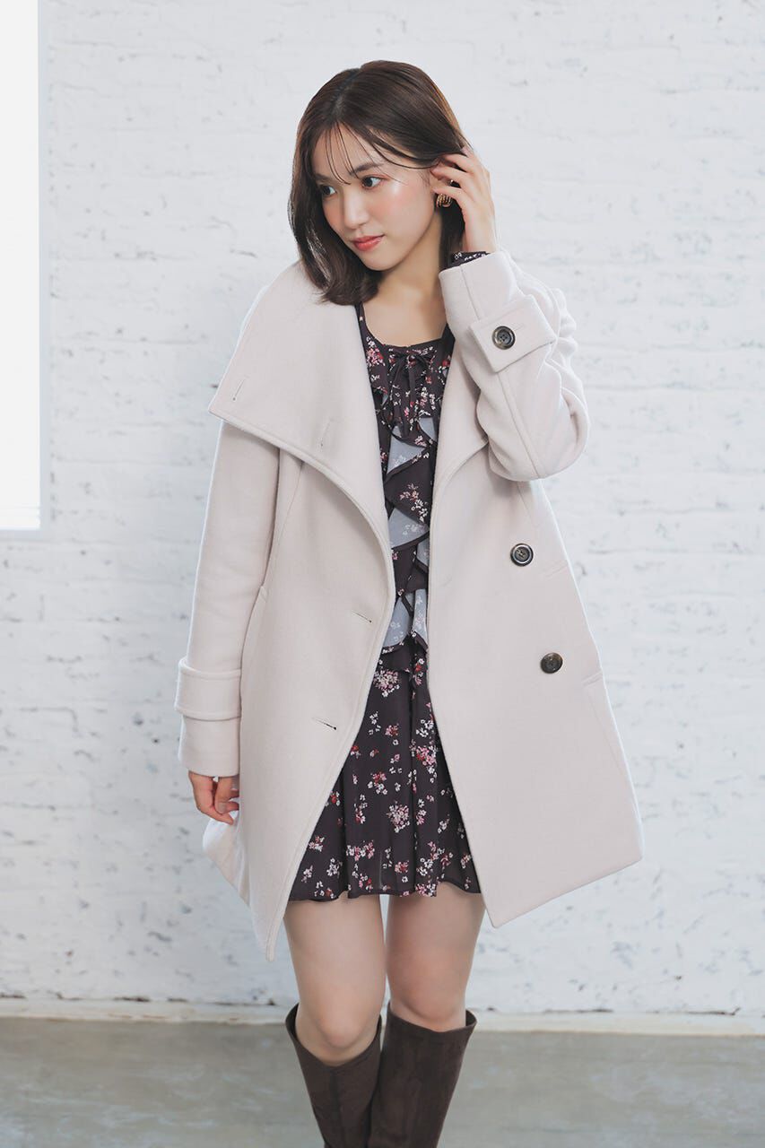 rienda「25オーバーネックシンデレララインミニコート」|その他|