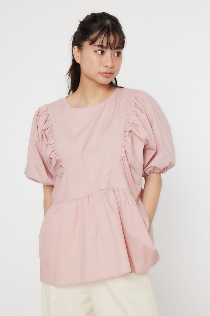 RODEO CROWNS「袖ボリュームペプラムトップス」|シャツ・ブラウス|L/PNK1