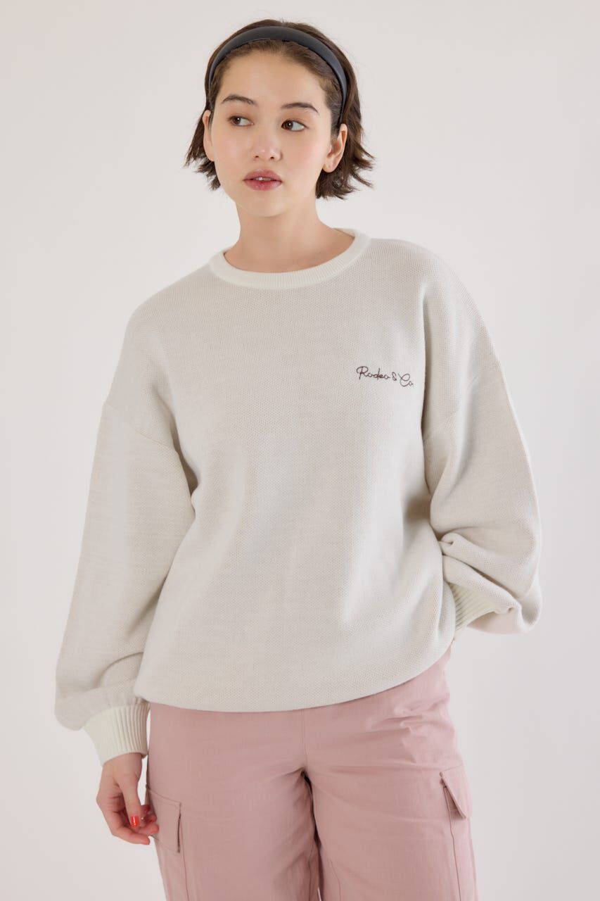 RODEO CROWNS「ロープロゴニットトップス」|ニット・セーター|O/WHT1