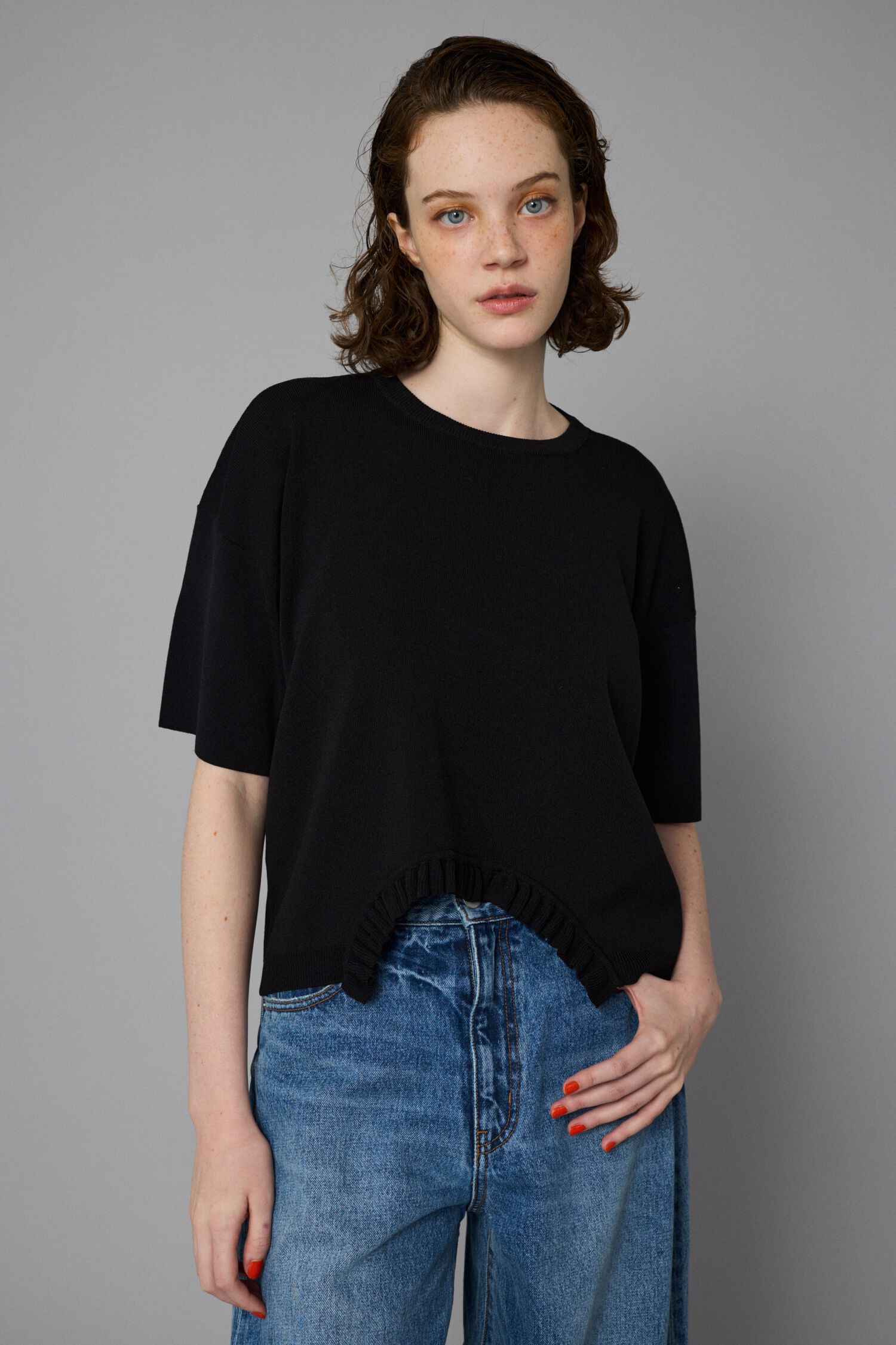 HeRIN.CYE「Box silhouette tops」|ニット・セーター|BLK