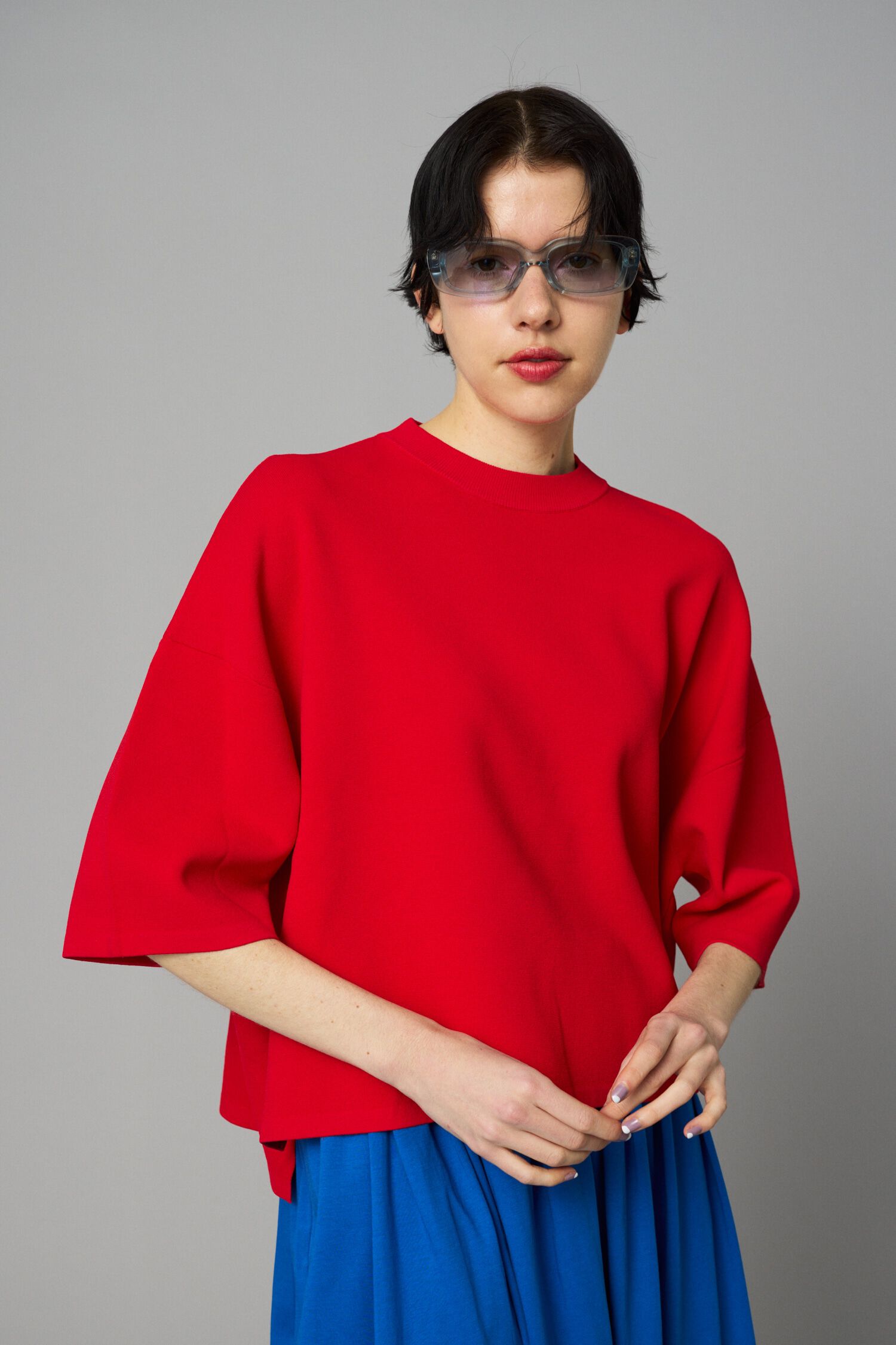 HeRIN.CYE「Box knit tops」|ニット・セーター|RED
