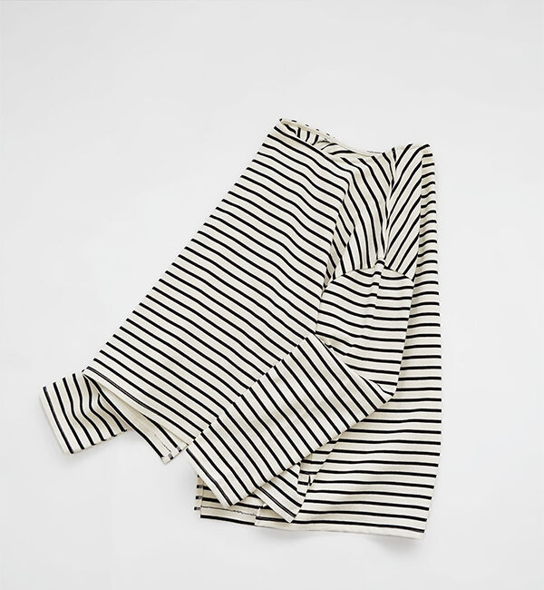 オローネ「サブリナボーダーロングスリーブ」|Tシャツ・カットソー|ブラックボーダー