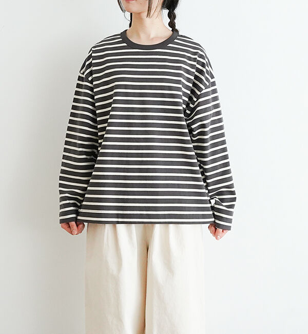 休日と詩「トゥデイズロングスリーブ」|Tシャツ・カットソー|チャコールグレー