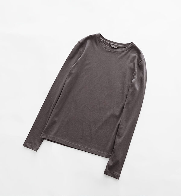 オローネ「マイアンダーカットソー」|Tシャツ・カットソー|チャコールグレー