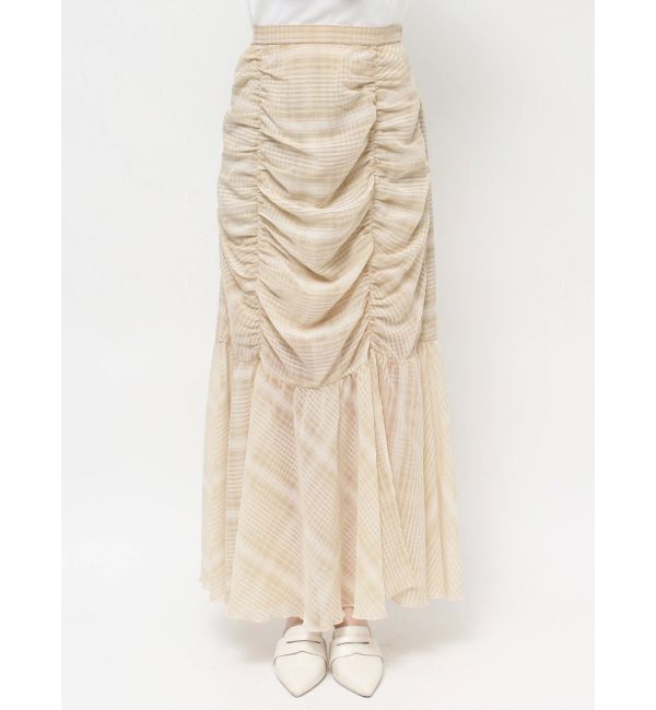 CALNAMUR「CHECK GATHERED MERMAID SK/チェックギャザーマーメイドスカート」|スカート|